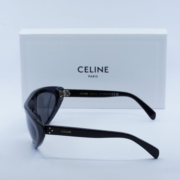 Celine CL40261I 01A Sunglasses Black Cat Eye Frame, Smoke Lenses - Picture 8 of 10